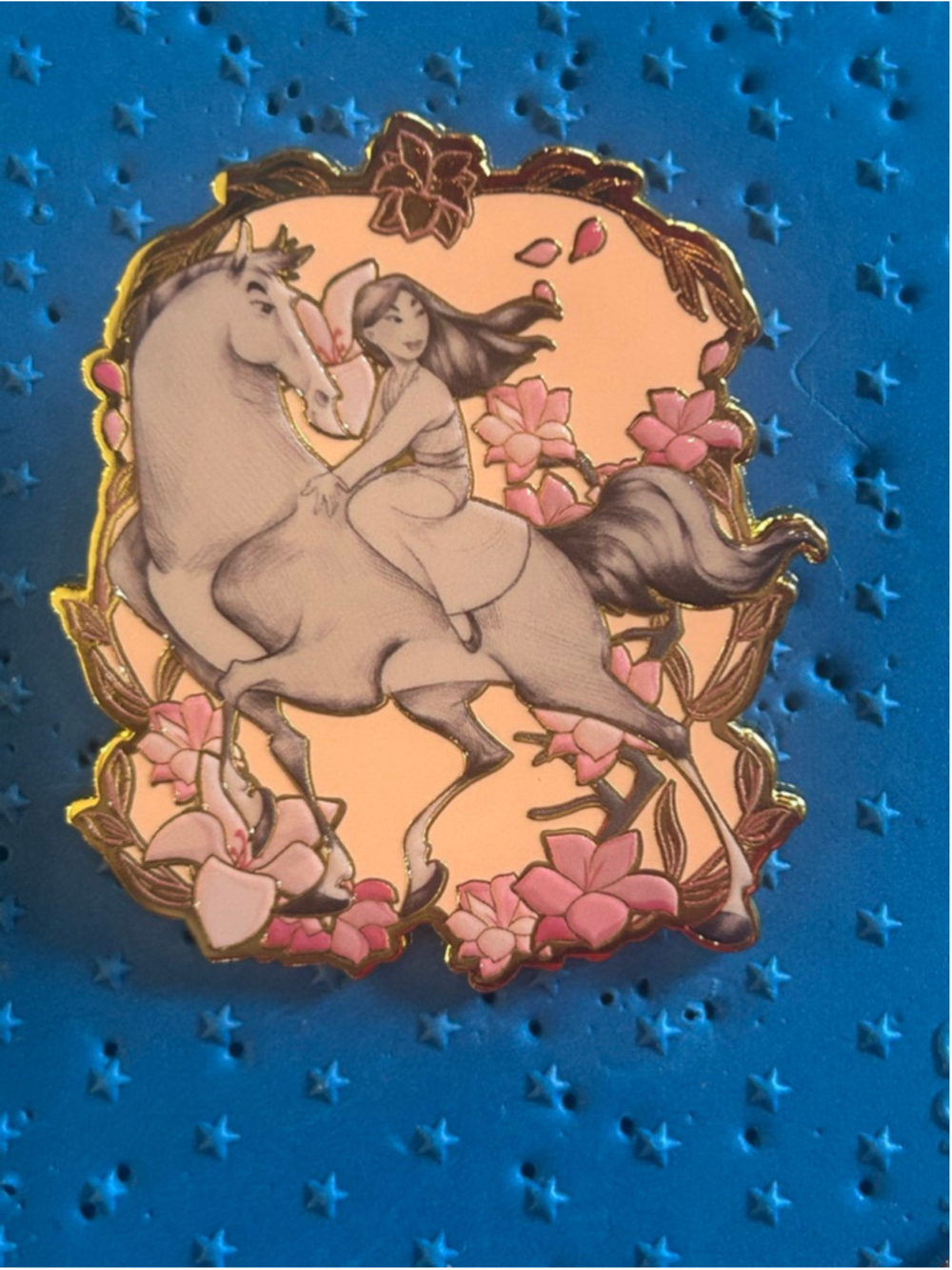 Box Lunch Disney Mulan & Khan Pin One Size Gold Pink